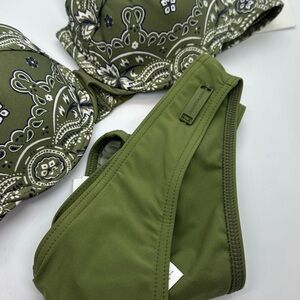 Olive Green Paisley Bikini Set